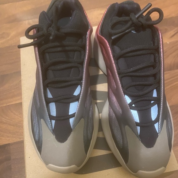 adidas Black and Gray Sneakers with Red Accents